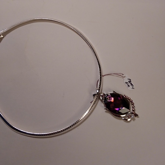 Amethyst Swarovski Crystal with Omega Choker - Picture 3 of 3